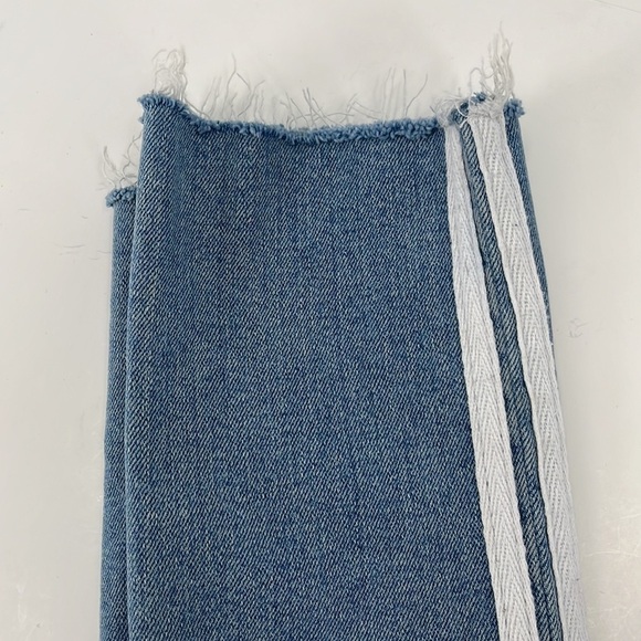 Subdued High Rise Cigarette Skinny Jeans Side Track Stripe Raw Hem 26 - Picture 5 of 9